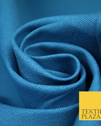 CAPRI BLUE Premium Plain 100% Cotton Canvas Fabric Upholstery Dress Bags Craft Material 57" 4016