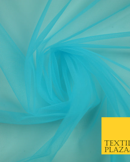 TURQUOISE BLUE Premium Soft Plain Sheer Tulle Net Fabric Tutu Fairy Veil Bridal 45" Wide 6917