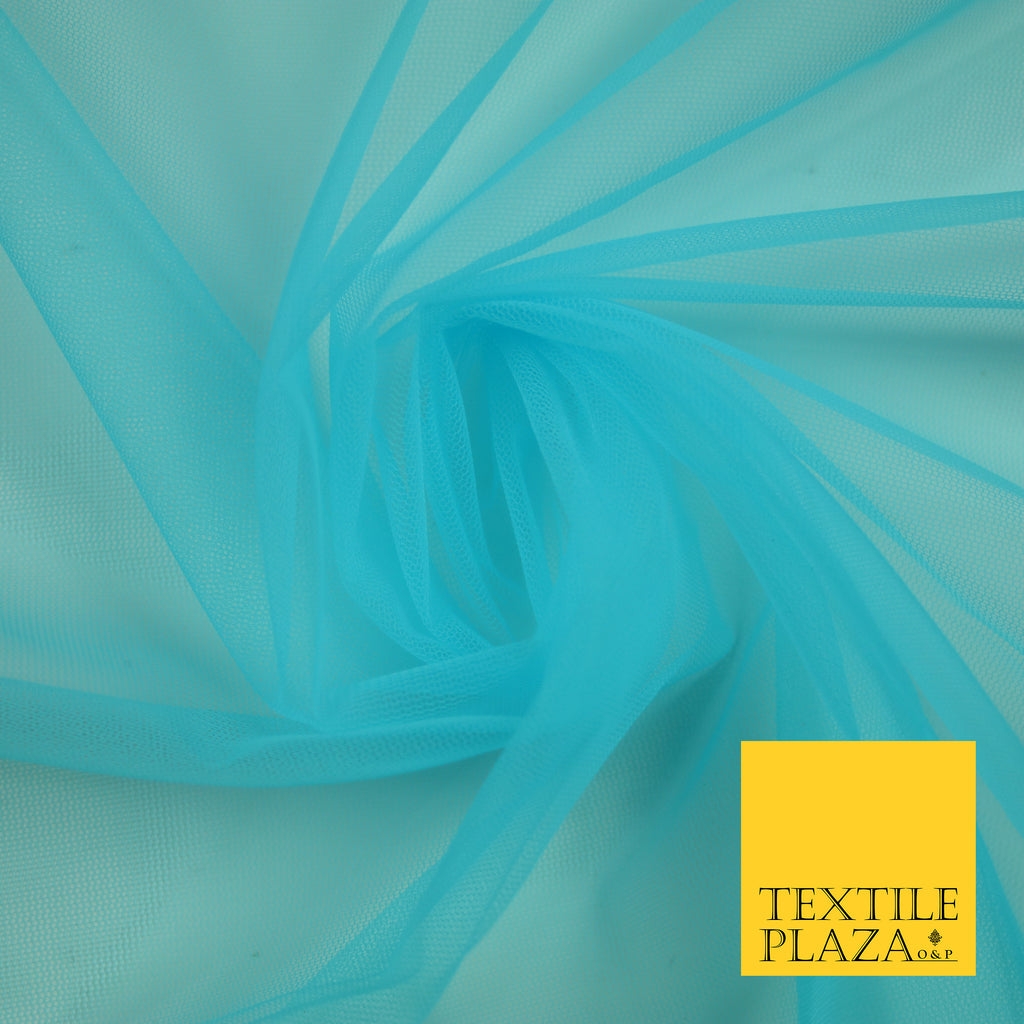 TURQUOISE BLUE Premium Soft Plain Sheer Tulle Net Fabric Tutu