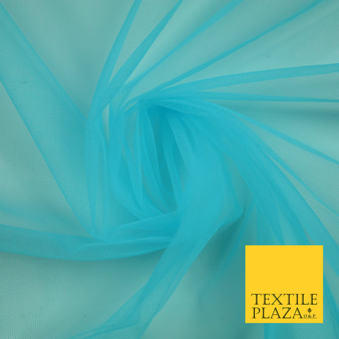 TURQUOISE BLUE Premium Soft Plain Sheer Tulle Net Fabric Tutu Fairy Veil Bridal 45" Wide 6917