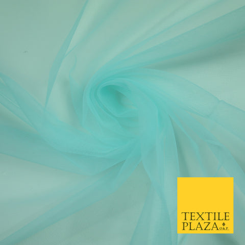 AQUA MINT BLUE Premium Soft Plain Sheer Tulle Net Fabric Tutu Fairy Veil Bridal 45" Wide 6918
