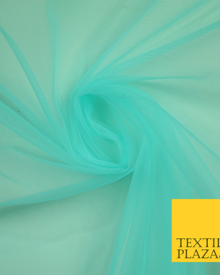 SPEARMINT BLUE Premium Soft Plain Sheer Tulle Net Fabric Tutu Fairy Veil Bridal 45" Wide 6919