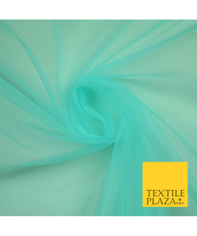 SPEARMINT BLUE Premium Soft Plain Sheer Tulle Net Fabric Tutu Fairy Veil Bridal 45" Wide 6919