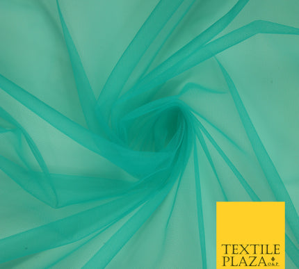 LIGHT JADE GREEN Premium Soft Plain Sheer Tulle Net Fabric Tutu Fairy Veil Bridal 45" Wide 6920
