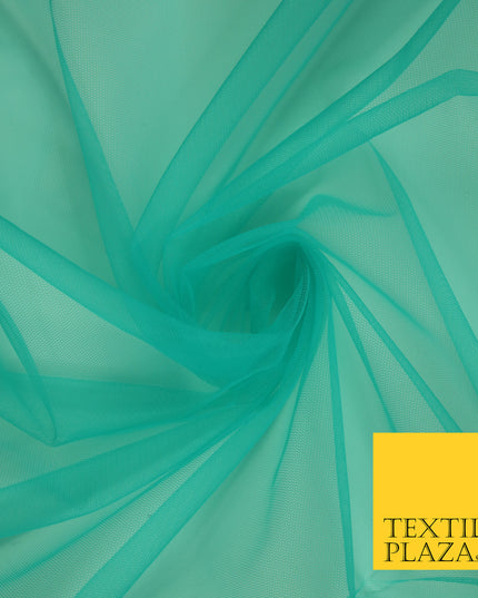 LIGHT JADE GREEN Premium Soft Plain Sheer Tulle Net Fabric Tutu Fairy Veil Bridal 45" Wide 6920