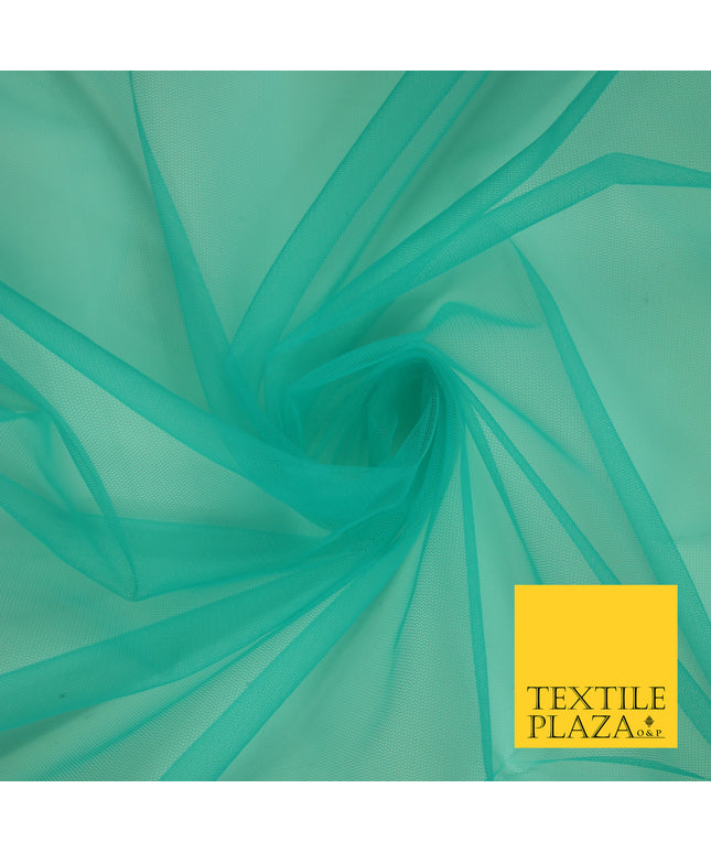 LIGHT JADE GREEN Premium Soft Plain Sheer Tulle Net Fabric Tutu Fairy Veil Bridal 45" Wide 6920