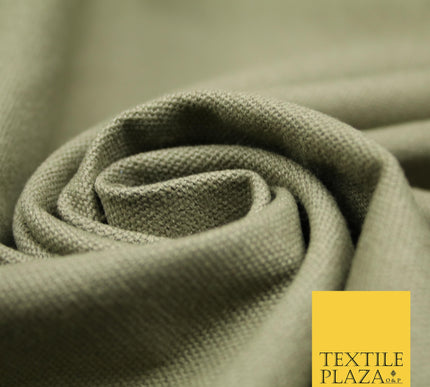 KHAKI GREEN Premium Plain 100% Cotton Canvas Fabric Upholstery Dress Bags Craft Material 57" 4017