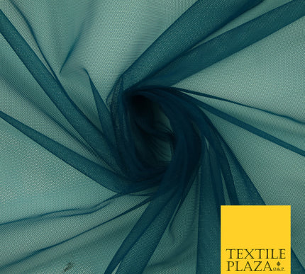 DEEP TEAL Premium Soft Plain Sheer Tulle Net Fabric Tutu Fairy Veil Bridal 45" Wide 6921