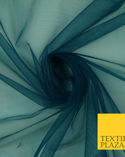 DEEP TEAL Premium Soft Plain Sheer Tulle Net Fabric Tutu Fairy Veil Bridal 45" Wide 6921