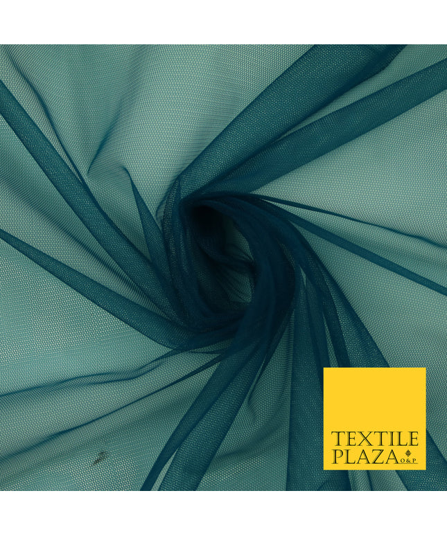 DEEP TEAL Premium Soft Plain Sheer Tulle Net Fabric Tutu Fairy Veil Bridal 45" Wide 6921