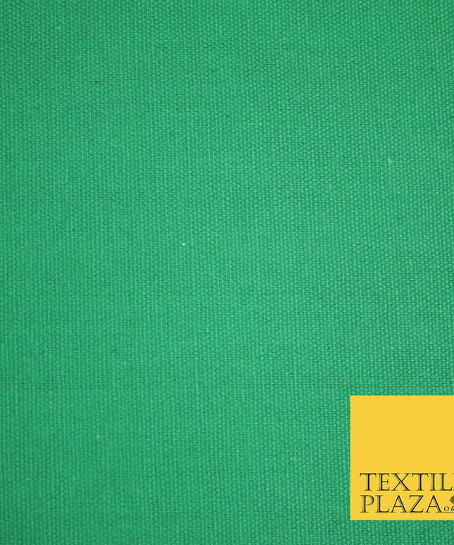GREEN Premium Plain 100% Cotton Canvas Fabric Upholstery Dress Bags Craft Material 57" 4018