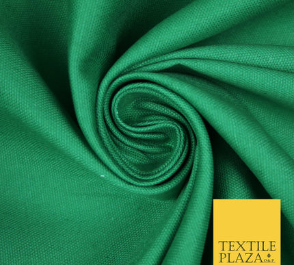 GREEN Premium Plain 100% Cotton Canvas Fabric Upholstery Dress Bags Craft Material 57" 4018