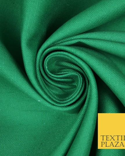 GREEN Premium Plain 100% Cotton Canvas Fabric Upholstery Dress Bags Craft Material 57" 4018