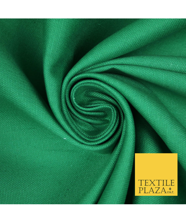 GREEN Premium Plain 100% Cotton Canvas Fabric Upholstery Dress Bags Craft Material 57" 4018