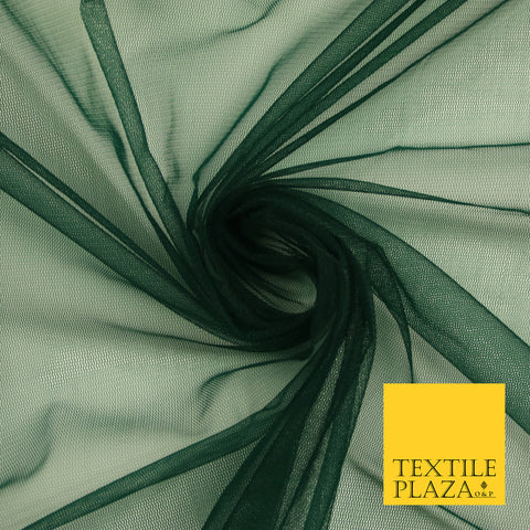 BOTTLE GREEN Premium Soft Plain Sheer Tulle Net Fabric Tutu Fairy Veil Bridal 45" Wide 6923
