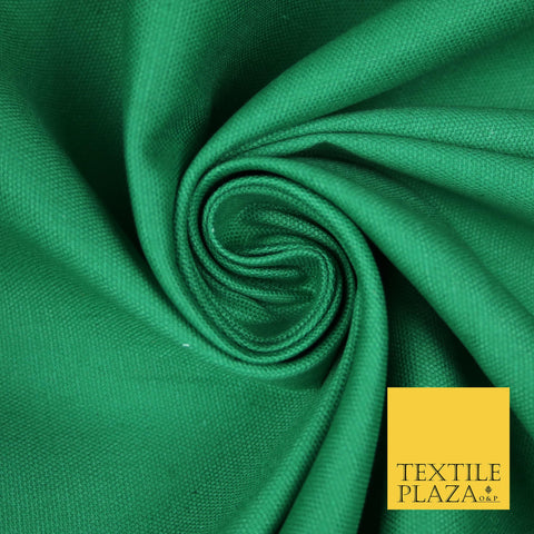 GREEN Premium Plain 100% Cotton Canvas Fabric Upholstery Dress Bags Craft Material 57" 4018