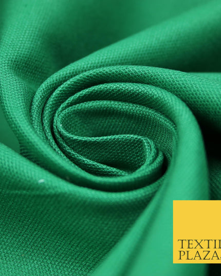 GREEN Premium Plain 100% Cotton Canvas Fabric Upholstery Dress Bags Craft Material 57" 4018