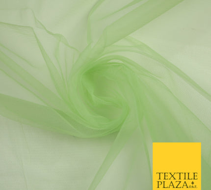 APPLE GREEN Premium Soft Plain Sheer Tulle Net Fabric Tutu Fairy Veil Bridal 45" Wide 6925