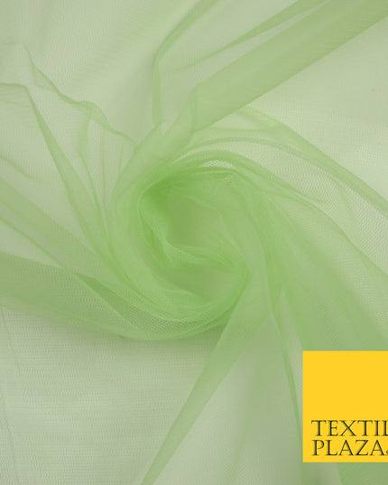 APPLE GREEN Premium Soft Plain Sheer Tulle Net Fabric Tutu Fairy Veil Bridal 45" Wide 6925