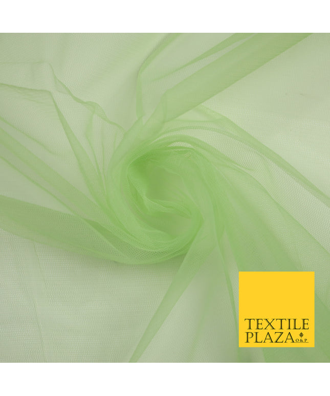 APPLE GREEN Premium Soft Plain Sheer Tulle Net Fabric Tutu Fairy Veil Bridal 45" Wide 6925