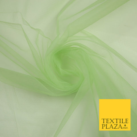 APPLE GREEN Premium Soft Plain Sheer Tulle Net Fabric Tutu Fairy Veil Bridal 45" Wide 6925