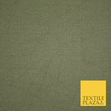 DARK KHAKI GREEN Premium Plain 100% Cotton Canvas Fabric Upholstery Dress Bags Craft Material 57" 4019