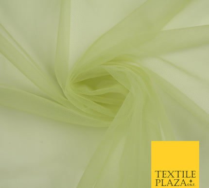 PALE OLIVE GREEN Premium Soft Plain Sheer Tulle Net Fabric Tutu Fairy Veil Bridal 45" Wide 6926