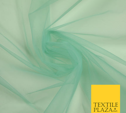 DUCK EGG Premium Soft Plain Sheer Tulle Net Fabric Tutu Fairy Veil Bridal 45" Wide 6928