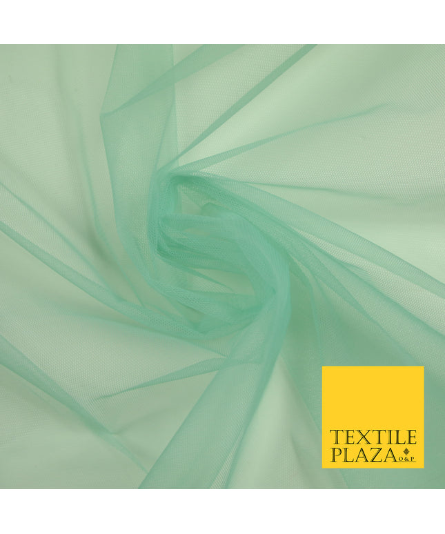 DUCK EGG Premium Soft Plain Sheer Tulle Net Fabric Tutu Fairy Veil Bridal 45" Wide 6928