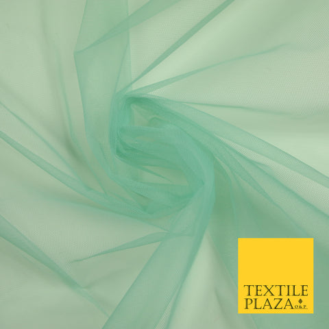DUCK EGG Premium Soft Plain Sheer Tulle Net Fabric Tutu Fairy Veil Bridal 45" Wide 6928