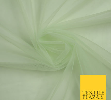 PALE MINT GREEN Premium Soft Plain Sheer Tulle Net Fabric Tutu Fairy Veil Bridal 45" Wide 6929