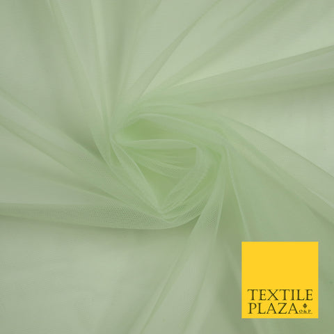 PALE MINT GREEN Premium Soft Plain Sheer Tulle Net Fabric Tutu Fairy Veil Bridal 45" Wide 6929
