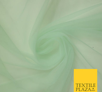 SEAFOAM GREEN Premium Soft Plain Sheer Tulle Net Fabric Tutu Fairy Veil Bridal 45" Wide 6930