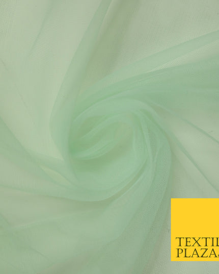 SEAFOAM GREEN Premium Soft Plain Sheer Tulle Net Fabric Tutu Fairy Veil Bridal 45" Wide 6930