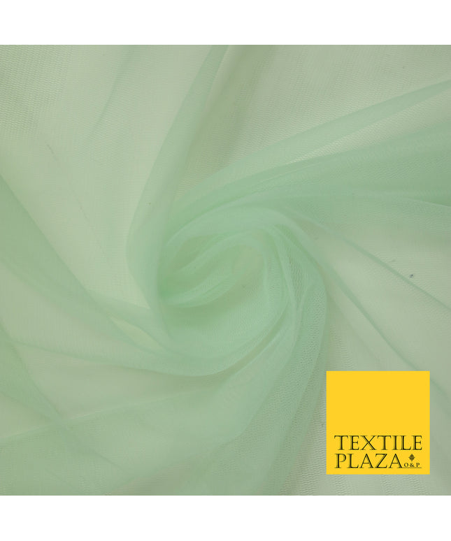 SEAFOAM GREEN Premium Soft Plain Sheer Tulle Net Fabric Tutu Fairy Veil Bridal 45" Wide 6930