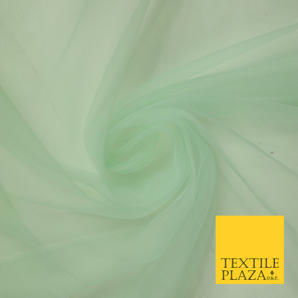 SEAFOAM GREEN Premium Soft Plain Sheer Tulle Net Fabric Tutu Fairy Veil Bridal 45" Wide 6930