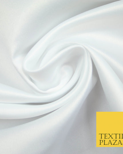 PURE WHITE Luxury Plain Smooth Matt Duchess Satin Fabric Material Bridal Wedding Dress 58" 4683