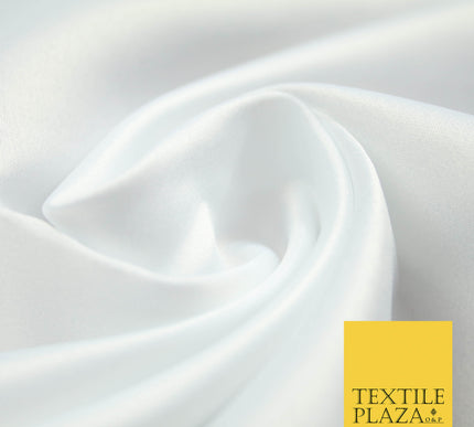 PURE WHITE Luxury Plain Smooth Matt Duchess Satin Fabric Material Bridal Wedding Dress 58" 4683