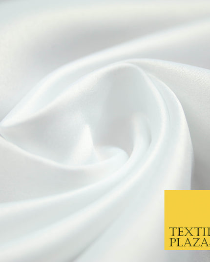 PURE WHITE Luxury Plain Smooth Matt Duchess Satin Fabric Material Bridal Wedding Dress 58" 4683