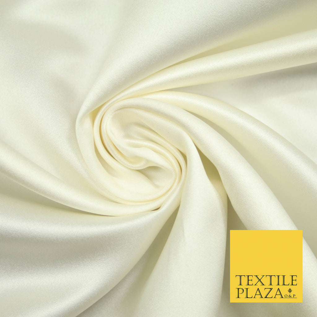 VANILLA Luxury Plain Smooth Matt Duchess Satin Fabric Material Bridal Wedding Dress 58" 4684