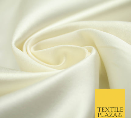 VANILLA Luxury Plain Smooth Matt Duchess Satin Fabric Material Bridal Wedding Dress 58" 4684