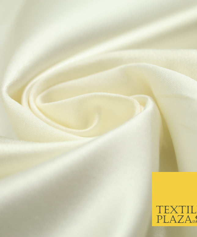 VANILLA Luxury Plain Smooth Matt Duchess Satin Fabric Material Bridal Wedding Dress 58" 4684