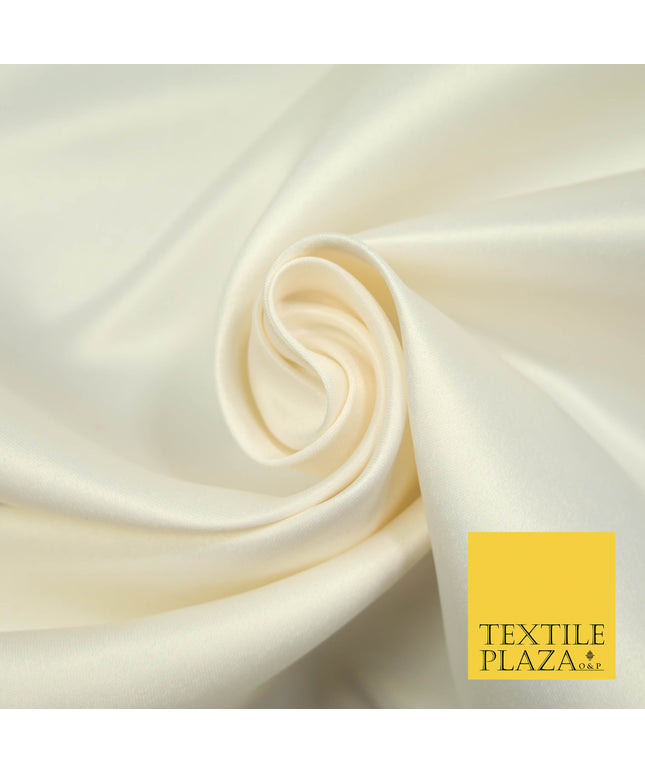 IVORY Luxury Plain Smooth Matt Duchess Satin Fabric Material Bridal Wedding Dress 58" 4685