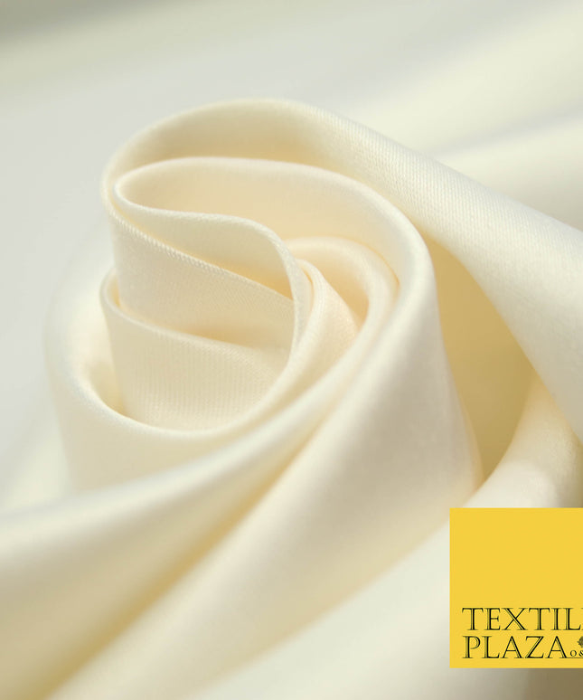 IVORY Luxury Plain Smooth Matt Duchess Satin Fabric Material Bridal Wedding Dress 58" 4685