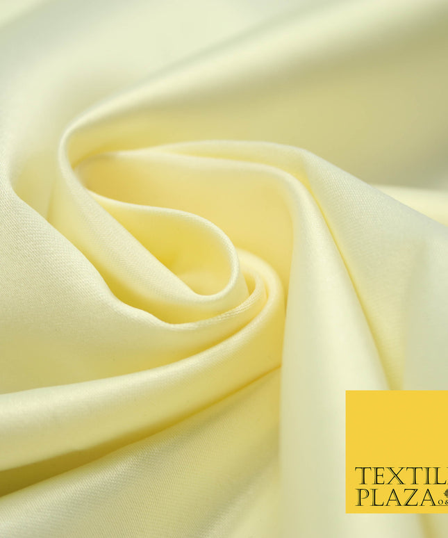 CREAM Luxury Plain Smooth Matt Duchess Satin Fabric Material Bridal Wedding Dress 58" 4686