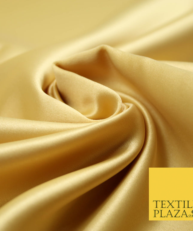 WARM GOLD Luxury Plain Smooth Matt Duchess Satin Fabric Material Bridal Wedding Dress 58" 4687