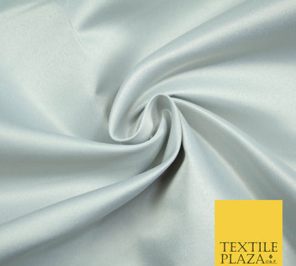 SILVER GREY Luxury Plain Smooth Matt Duchess Satin Fabric Material Bridal Wedding Dress 58" 4689