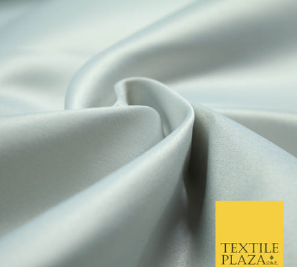 SILVER GREY Luxury Plain Smooth Matt Duchess Satin Fabric Material Bridal Wedding Dress 58" 4689
