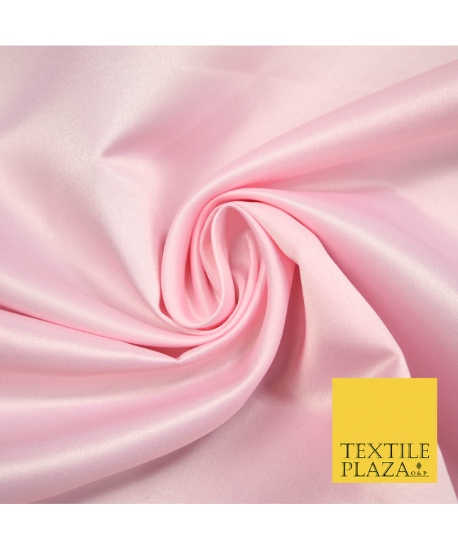 BABY PINK Luxury Plain Smooth Matt Duchess Satin Fabric Material Bridal Wedding Dress 58" 4690