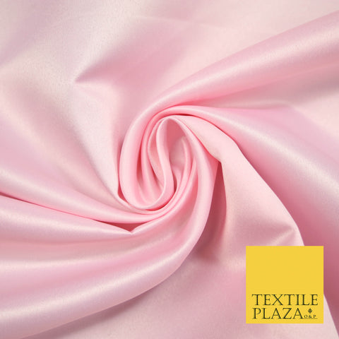 BABY PINK Luxury Plain Smooth Matt Duchess Satin Fabric Material Bridal Wedding Dress 58" 4690